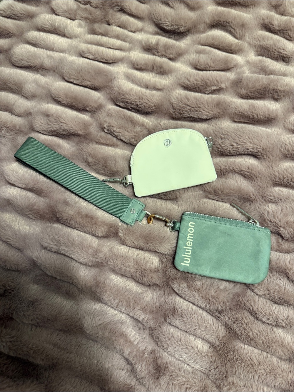 lululemon athletica Mint Green Coin Pouch Set with Strap